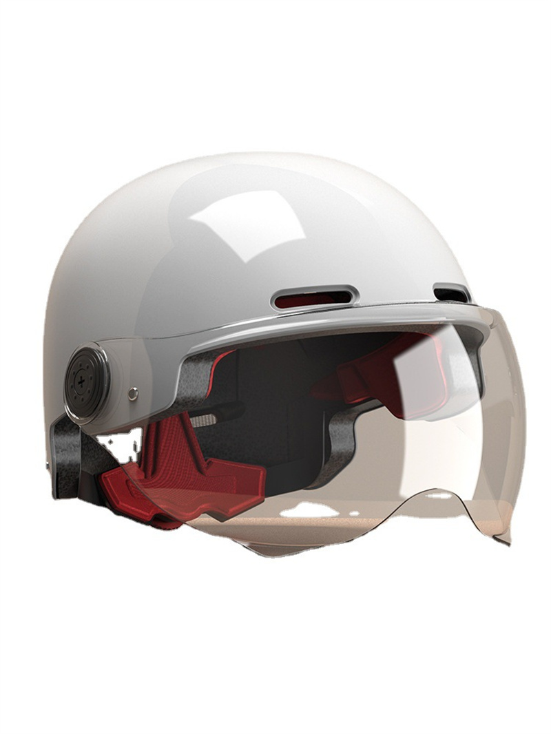 ハーフヘルメット半キャップ半帽 半ヘルバイク用軽量耐衝撃性男女兼用カーボン調XL