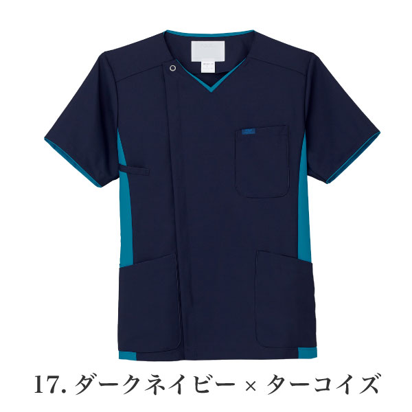 スクラブ メンズ 人気 白衣 かっこいい 肩ループ タブレットサイズのポケット 贈与 携帯電話ポケット ジップ フォーク メディカル クリニック ウェア 看護 ナース 女性用 半袖 レディース 医療 介護 7025sc 医者