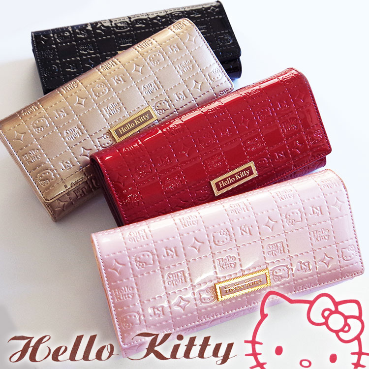 【本革財布】牛革新作HELLO KITTY長財布　新作HELLO KITTY長財布／キュートなハローキティ財布( 新作キティちゃん財布・サンリオキャラクター財布・レディース長財布・福財布）