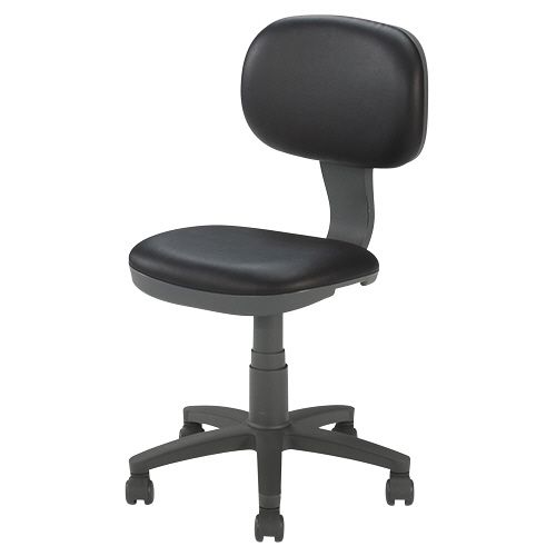 【送料無料】【個人宅届け不可】【法人(会社・企業)様限定】OAチェア ローバック ビニールレザー 肘なし ブラック 1脚