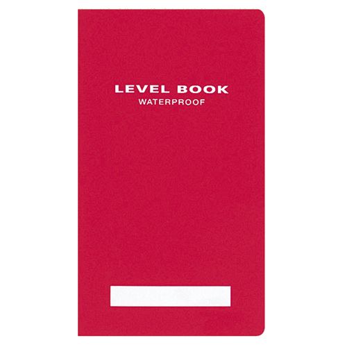 【送料無料】【個人宅届け不可】【法人（会社・企業）様限定】測量野帳(ブライトカラー)　耐水・PP表紙　レベル　合成紙　30枚　赤　1セット(10冊)