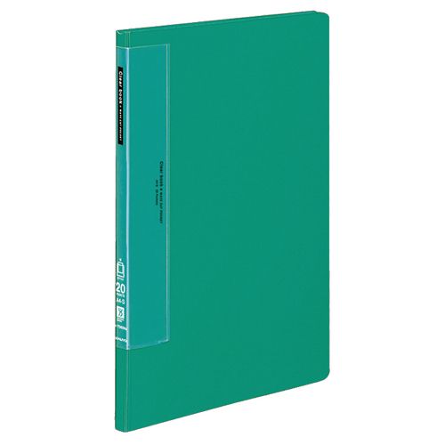 【送料無料】【個人宅届け不可】【法人（会社・企業）様限定】クリヤーブック(ウェーブカットポケット・固定式)A4タテ 20ポケット 背幅17mm 緑 1セット(10冊)｜ｅジャパン