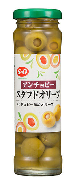 【送料無料】★まとめ買い★　Ｓ＝Ｏ　アンチョビースタフドオリーブ 140g　×24個【イージャパンモール】