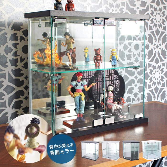 楽天市場】収納家具 ガラスコレクションケース 4段 背面ミラー付き