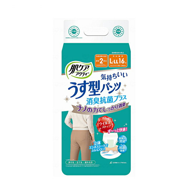 肌ケア アクティ うす型パンツ消臭抗菌プラス 日本製紙クレシア
