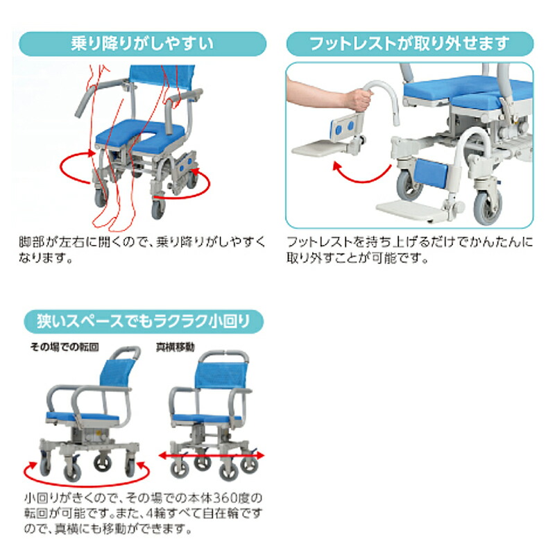 法人様限定 代引き不可 楽チル 背付き 介護 介護用品 ウチヱ 椅子 シャワーキャリー ヘッドレストD付 RT-002 浴用 O型シート お風呂