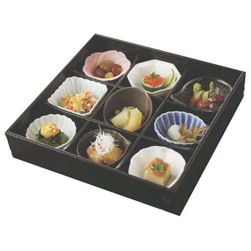 松花堂 弁当 九つ仕切り 雪セット 食材は含まれません 弁当箱 オードブル 和食器 おせち 小鉢 小皿 国産 食器 Umu Ac Ug