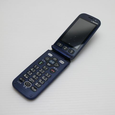 USED NTT ドコモ 富士通製 F-02J ネイビー (SIMフリー) ムスビー｜美品♪ ドコモ F-02J らくらくホン ネイビー☆ SIM