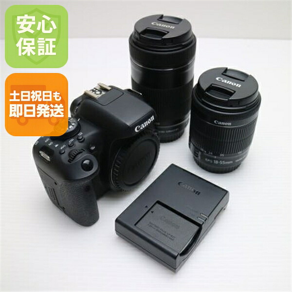 【中古】 超美品 EOS Kiss X8i ダブルズームキット 黒いこと 楽になること引き受ける 即日送りとどける 一眼二眼レフ Canon 本体 週末祝送りとどける聞き入れる