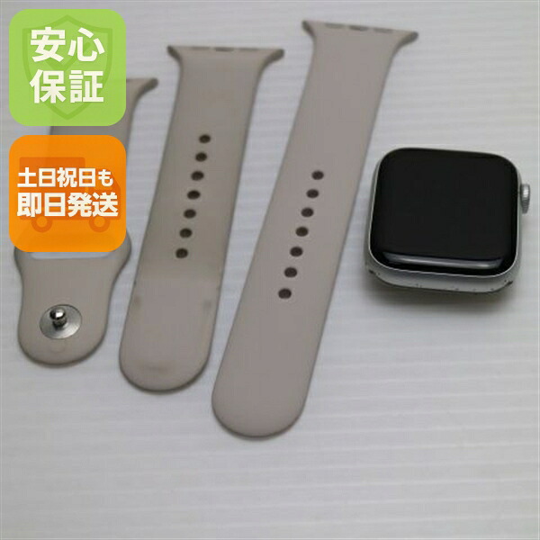 【中古】美品 Apple Watch series5 44粍 GPS+Cellular セルラーモデル  しろがね色 中古 週末祝送りとどける差しゆるす