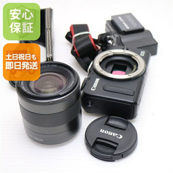 【中古】 美品 EOS M2 水晶体一揃いの道具 黒いこと 楽になること引きうける 即日送りとどける 鏡鑑受け答え一眼 Canon 本体 週末祝送りとどける聞き入れる