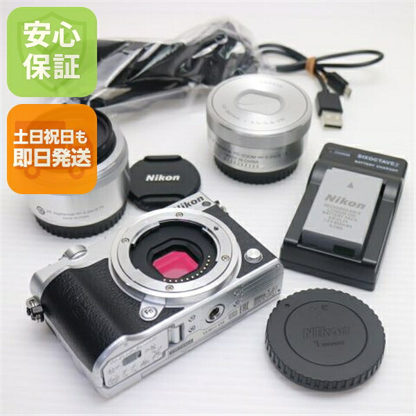 【中古】 新品負けず劣らず Nikon 1 J5 ダブルレンズキット しろがね色 楽になること引きうける 即日送りとどける 鏡鑑受け答え一眼 Nikon 本体 週末祝送りとどける聞き入れる