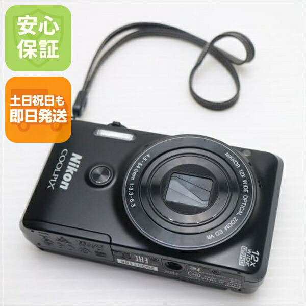 【中古】 美品 COOLPIX S6900 分限者黒いこと 楽になること引き受ける 即日送りとどける ディジカメ ニコン 本体 週末祝送りとどける聞き入れる