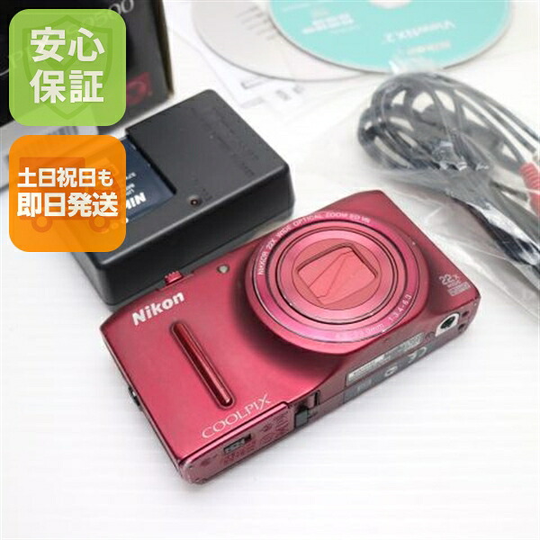 【中古】 美品 COOLPIX S9500 ヴェルヴェットレッド 楽になること引き受ける 即日送りとどける ディジカメ Nikon 本体 週末祝送りとどける聞き入れる