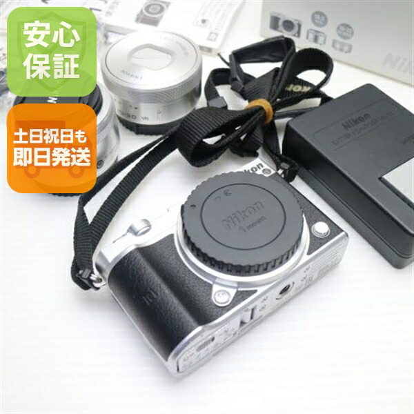 【中古】 超美品 Nikon 1 J5 ダブルレンズキット しろがね色 安全性のある引き請ける 即日送りとどける 銀鏡受け答え一眼 Nikon 本体 週末祝送りとどける聞き届ける
