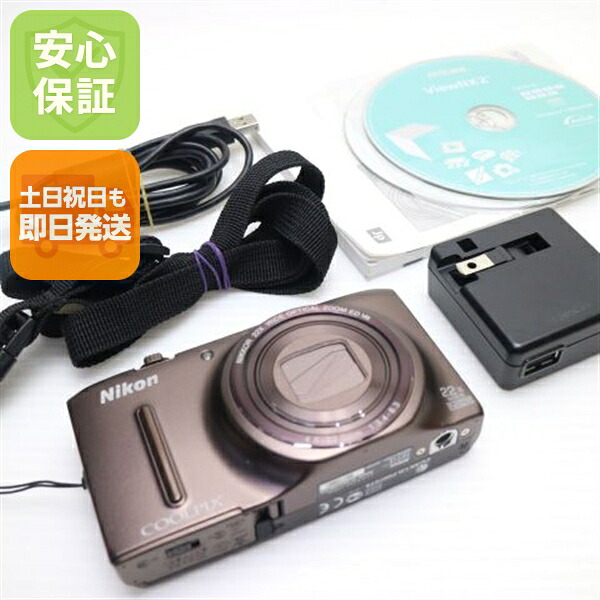 【中古】 美品 COOLPIX S9500 セピア色赤銅色 楽になること引き受ける 即日送りとどける ディジカメ Nikon 本体 週末祝送りとどける聞き入れる