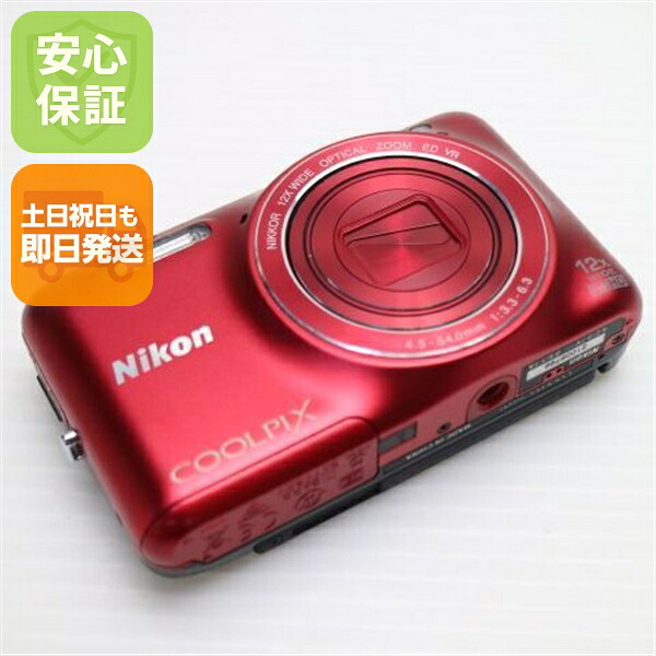 【中古】 美品 COOLPIX S6600 ラズベリー赤いこと 楽になること引き受ける 即日送りとどける ディジカメ Nikon 本体 週末祝送りとどける聞き入れる