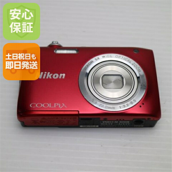 【中古】 美品 COOLPIX S2900 赤いこと 安全性のある引き請ける 即日送りとどける コンデジ Nikon 本体 週末祝送りとどける聞き届ける
