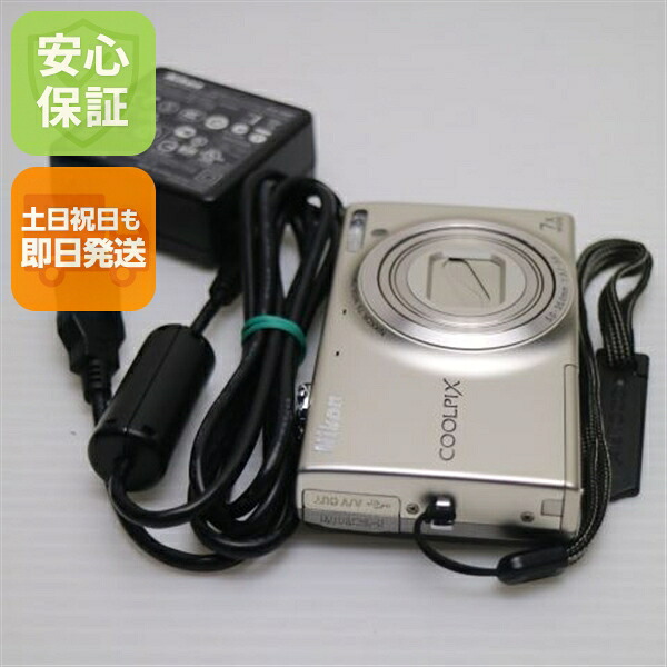【中古】 美品 COOLPIX S6100 三鞭酒しろがね色 楽になること引き受ける 即日送りとどける ディジカメ Nikon デジタル写真機 本体 週末祝送りとどける聞き入れる