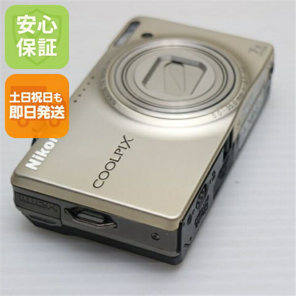 【中古】 中古 COOLPIX S6000 三鞭酒しろがね色 即日送りとどける Nikon ディジカメ デジタル写真機 本体 週末祝送りとどける聞き入れる