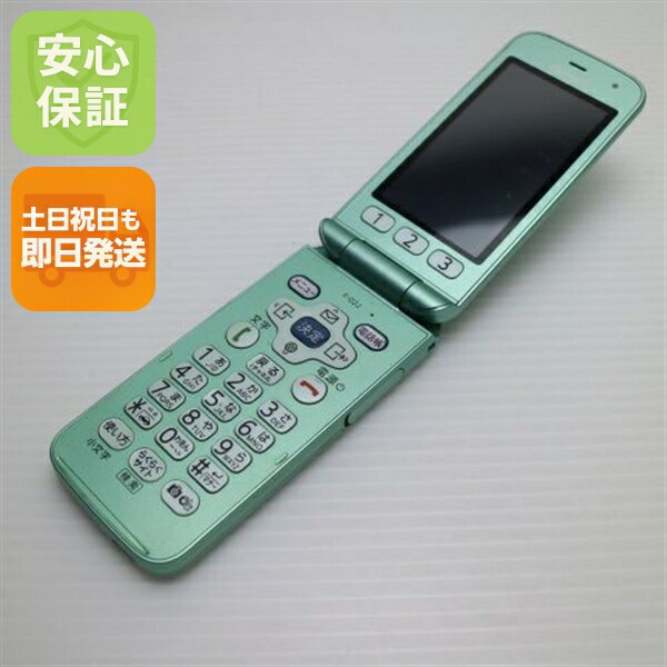 【中古】 良品中古 F-02J らくらく電話機 ペパーミント緑であること 楽になること引き受ける 即日送りとどける ガラケー DoCoMo 富士通 本体 白ROM 週末祝送りとどける聞き入れる