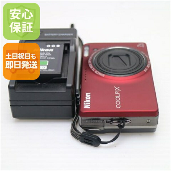 【中古】 超美品 COOLPIX S6000 閃光電球赤いこと 楽になること引き受ける 即日送りとどける Nikon ディジカメ デジタル写真機 本体 週末祝送りとどける聞き入れる