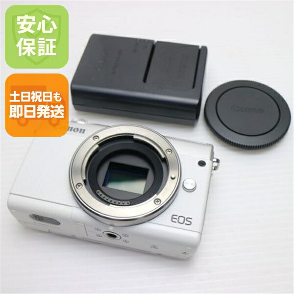 【中古】 新品同様 EOS M100 ホワイト 安心保証 即日発送 本体 ミラーレス一眼 土日祝発送OK|エムティーエム