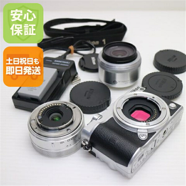 【中古】 超美品 Nikon 1 J5 ダブルレンズキット シルバー 安心保証 即日発送 ミラーレス一眼 Nikon 本体 土日祝発送OK｜エムティーエム