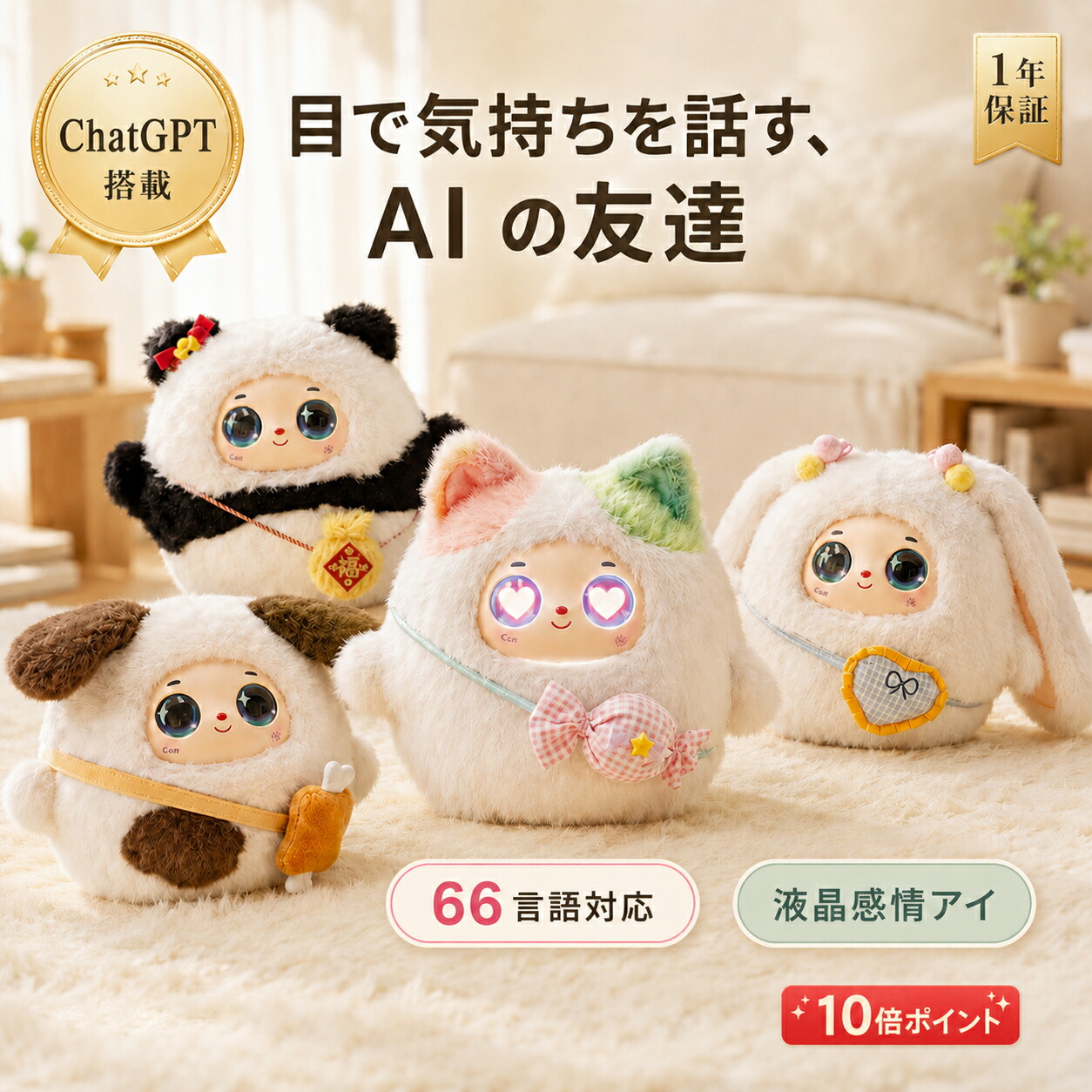 人工知能学 ぬいぐるみ【ChatGPT積み上げる】しゃべる 語り合う 自動人形 遊び道具 音吐意識すること 知育遊び道具 適用業務連絡 月額無料 電動自動人形 キッズ家電 英語学び取る 寝かしつけ 目覚まし時計 赤ちゃん こども 生まれ落ちる日 差し上げ物 差し上げ物 生み出すこと祝賀会 犬 猫 うさぎ ジャイアントパンダ PSE公証 1年引き受ける