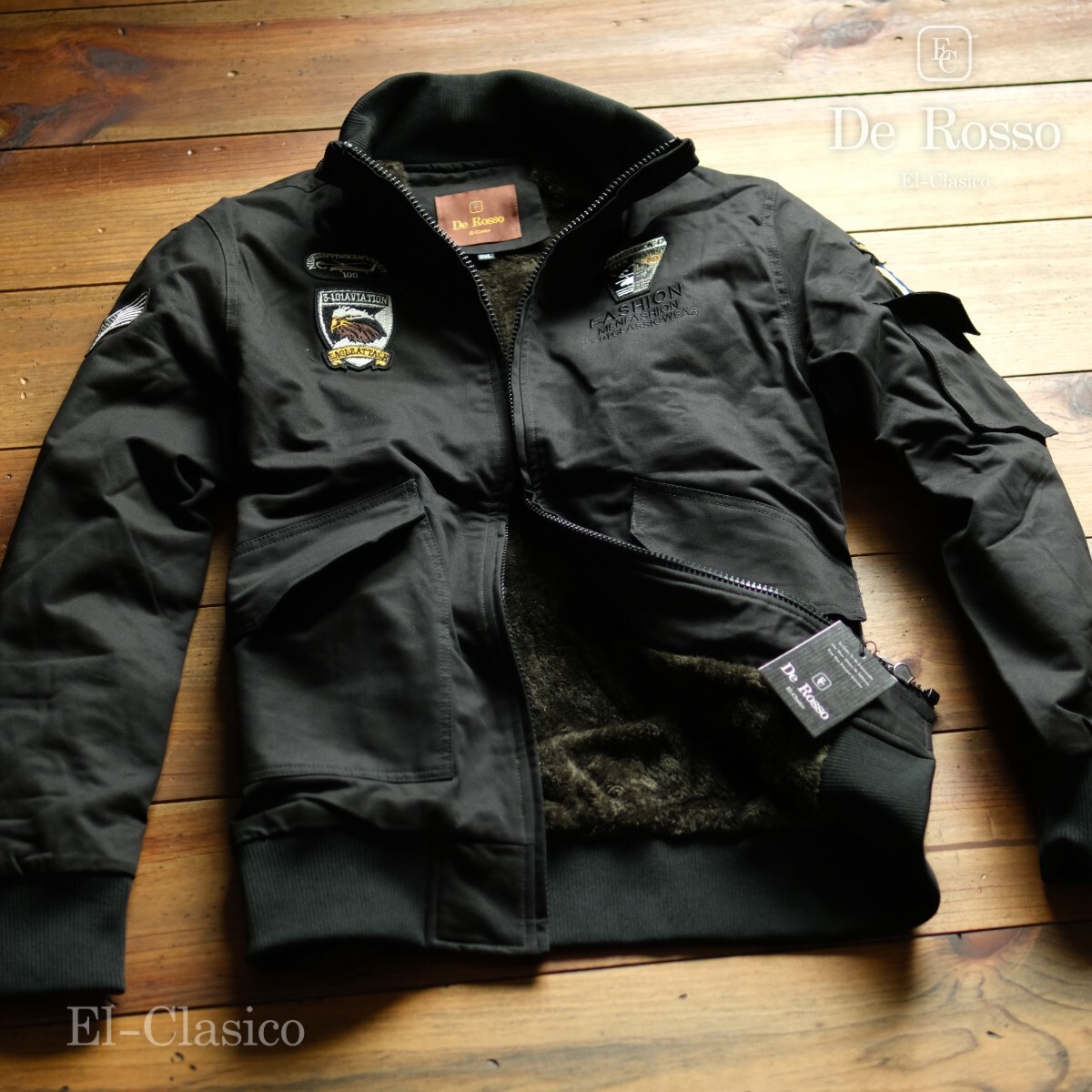 楽天市場】新品□イタリア*De Rosso*メンズ ボア付 豪華刺繍 フライト