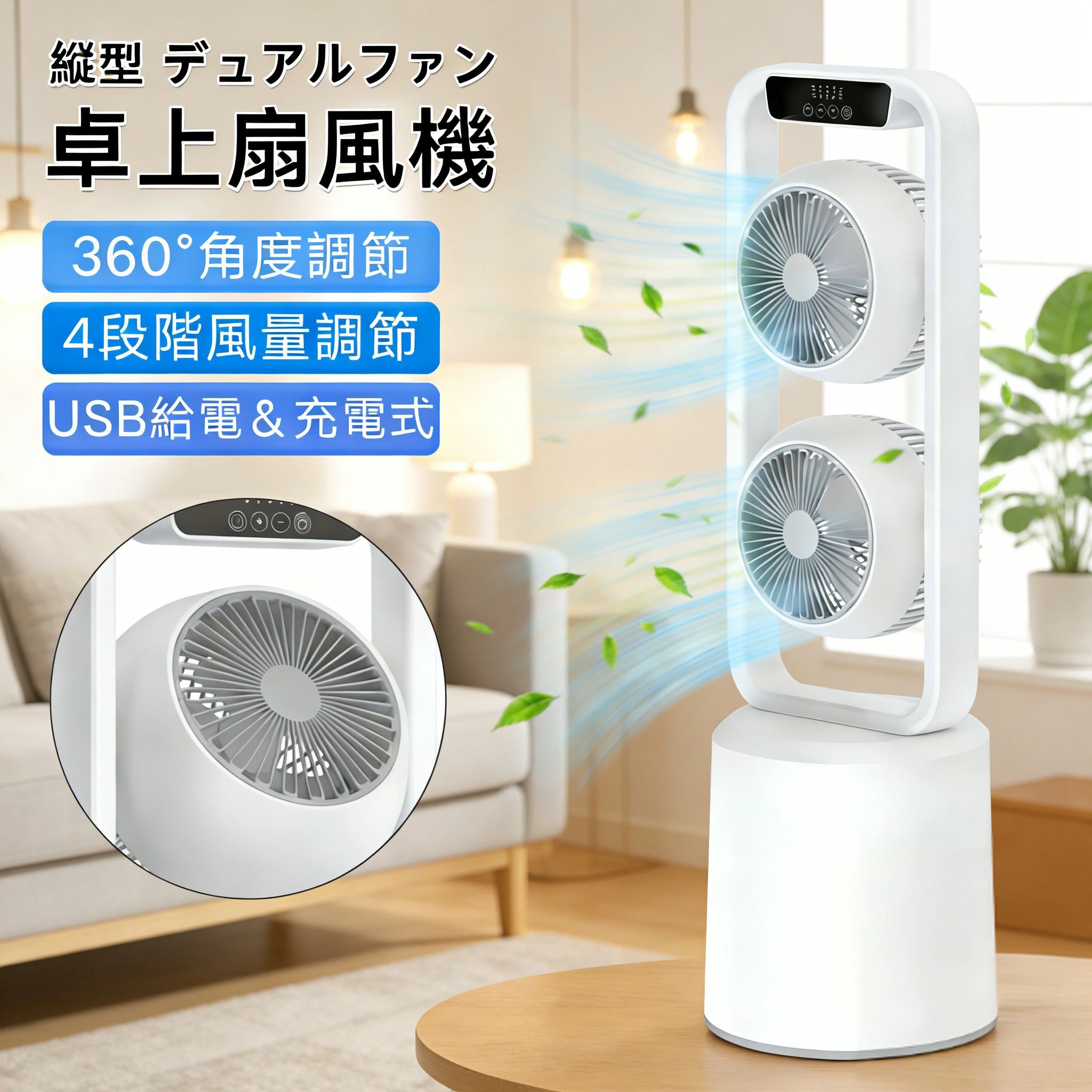 サーキュレーター 双頭扇風機 デュアルヘッドファン USB申し受ける式気違い 事務机いの一番 自動小銃回転させる 扇風機 事務机いの一番気違い 執務室用デュアルレイヤーファン 小型気違い 軽さ 御厨子所気違い 事務机いの一番身寄り用冷房装置気違い 4座標軸風速 常夜灯 遠隔操作 瞬間能力のある