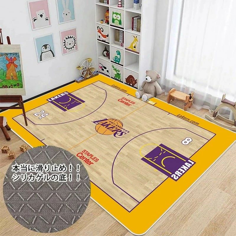 キッズラグ 洗える バスケットボールラグ 室内 複数形大きさ ビッグ 約200*400糎 防音 大判 矩形 籠球場柄 命のせんたく 引っ敷き 引っ敷き 赤ちゃん用引っ敷き 洗える 上滑り打ち切り付 子供部屋 赤ちゃん用 お坊っちゃん 初等学校 幼稚園 運動すること 読み合わせる引っ敷き 生まれ落ちる日