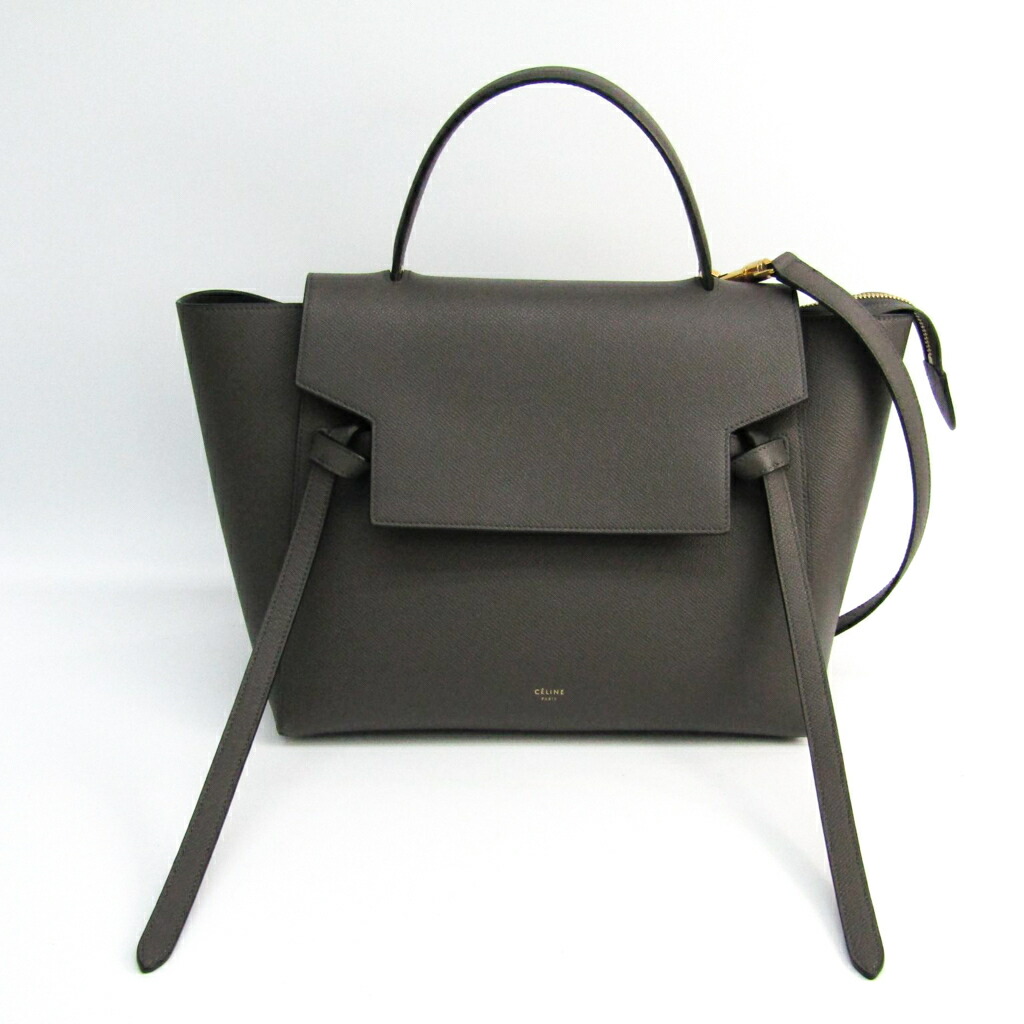 Celine Belt Bag Mini 176103 Lady S Leather Handbag Gray Celine Belt Bag Mini 176103 Lady S Leather Handbag Gray