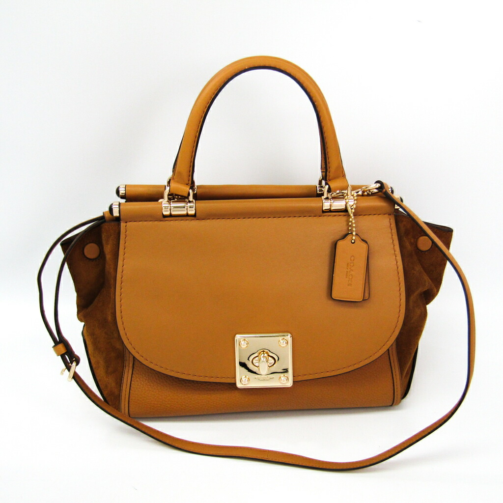 Coach Drifter Carry Oar 38389 Lady S Leather Suede Handbag Light Brown