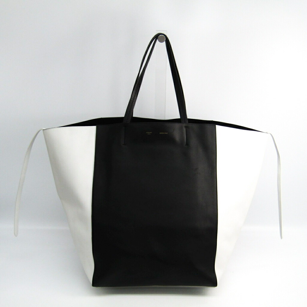 Celine Hippopotamus Phantom Large Lady S Leather Tote Bag Black White Celine Hippopotamus Phantom Large Lady S Leather Tote Bag Black White