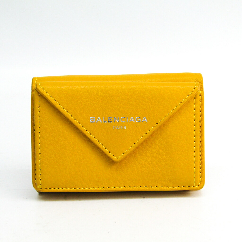 レディース ミニウォレット レザー バレンシアガ Balenciaga ロレックス Elady 財布 イエロー 財布 三つ折り グッチ ペーパー 中古