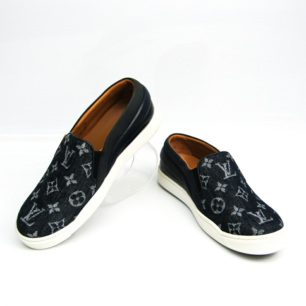 無料配達 ネイビー スニーカー メンズ Vuitton ルイ ヴィトン Louis モノグラム 中古 スリッポン デニム Bf Www Mamanminimaliste Com