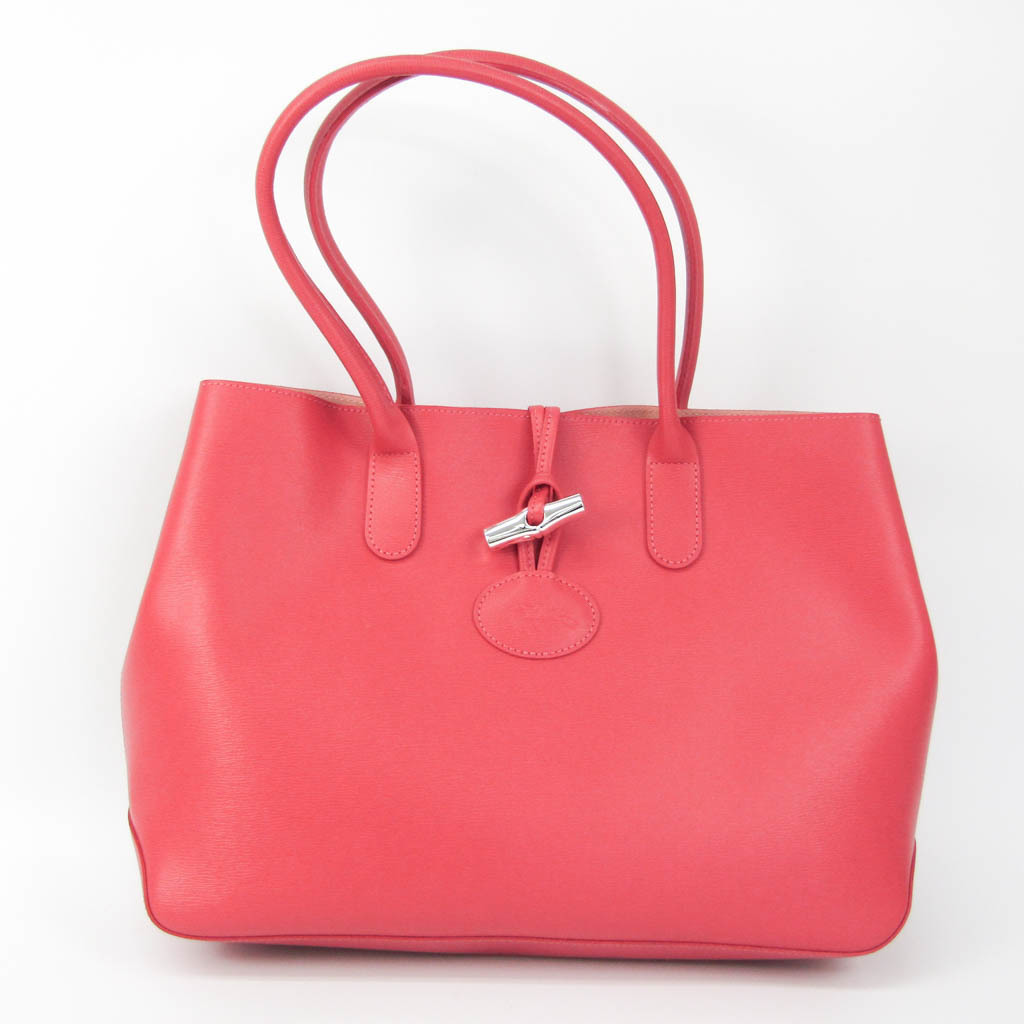 トートバッグ レザー 中古 ピンクレッド レディース Roseau ロンシャン Longchamp レディース トートバッグ ロンシャン Longchamp Elady