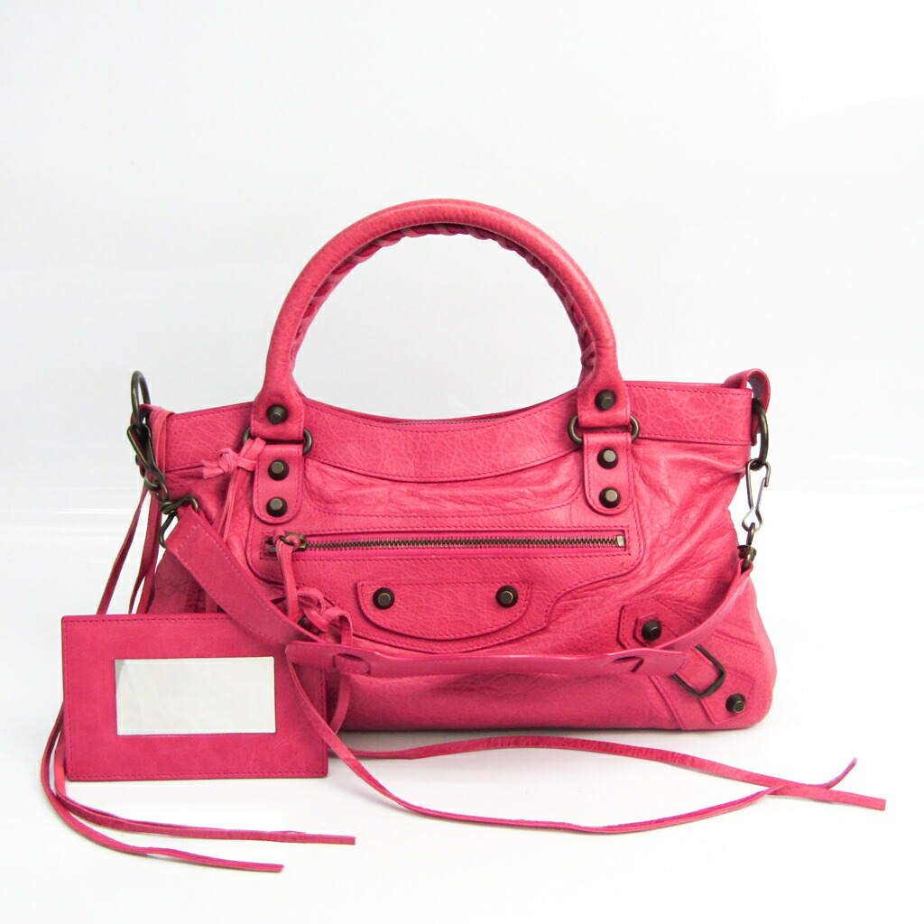 ハンドバッグ ショルダーバッグ ザ ファースト レディース バレンシアガ Balenciaga 中古 バッグ 小物 ブランド雑貨 ピンク レザー レザー 1038 中古 レディース Elady