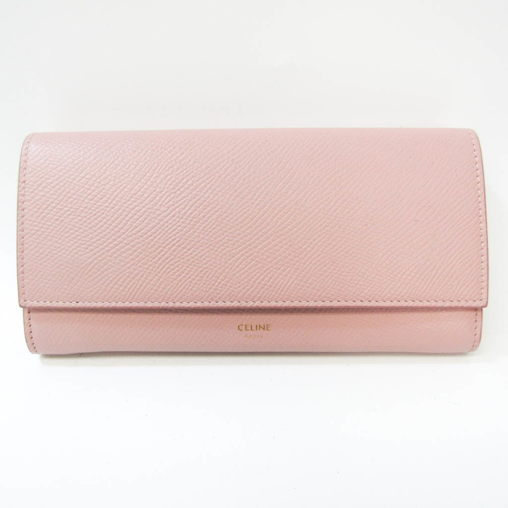 セリーヌ Celine ラージフラップ レディース カーフスキン 長財布 二つ折り ピンク 中古 Bilalshahrour Fr