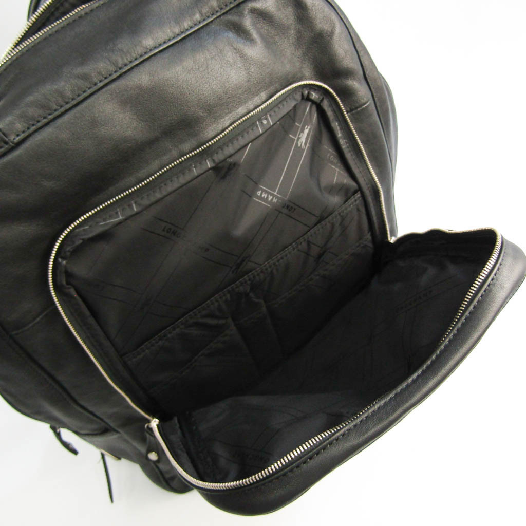 ロンシャン Longchamp 1363 798 001 ユニセックス レザー リュックサック ブラック 中古 Mozago Com