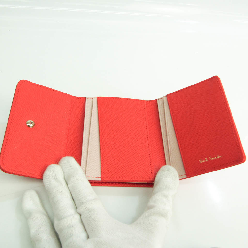 ポール スミス Paul Smith ハート レディース レザー 財布 三つ折り コーラルレッド 中古 Rvcconst Com
