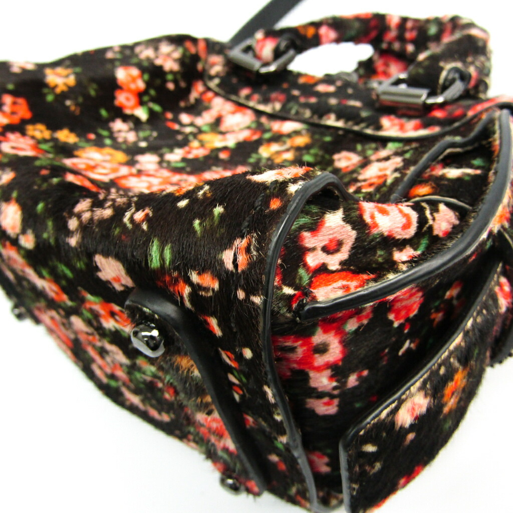 ブラック マルチカラー 中古 ショルダーバッグ マルチカラー レザー レザー レザー コーチ Coach 花柄 Elady レディース