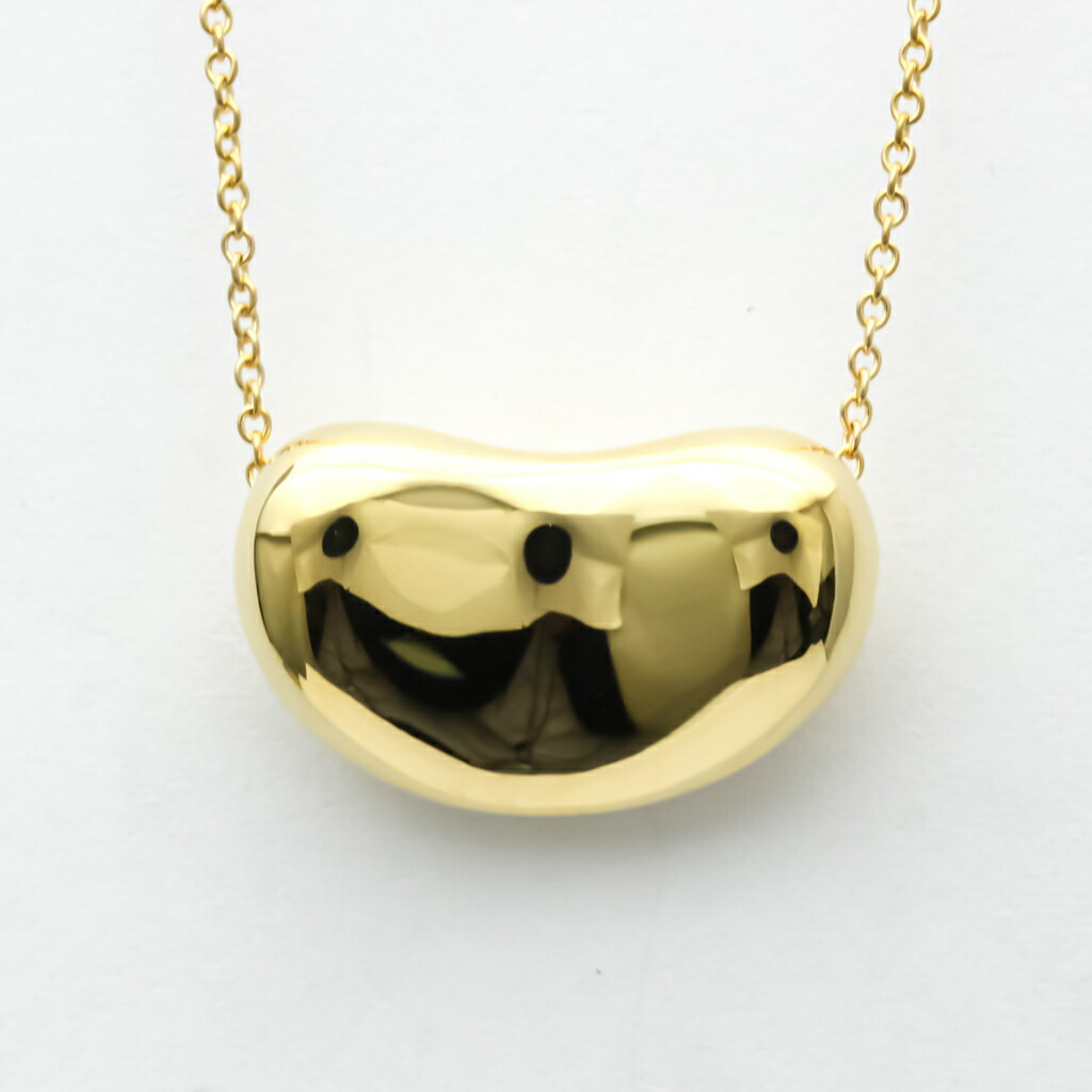 ティファニー Tiffany ビーン K18 イエローゴールド K18 Yg 750 ペンダント ネックレス 磨き仕上げ済み 中古 Fitzfishponds Com