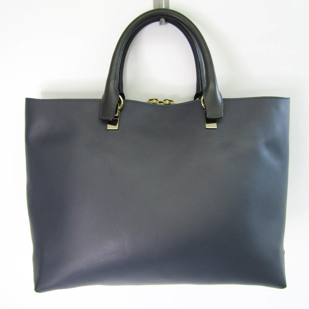 円 ファッションの クロエ Chloe ベイリー レディース メンズ レザー トートバッグ ブルー ネイビー