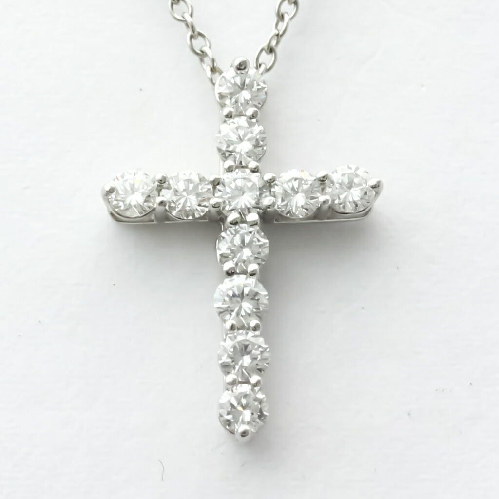 ネックレス ペンダント ティファニー Tiffany プラチナ ダイヤモンド メンズ レディース ファッション ペンダントネックレス シルバー スモール クロス ダイヤモンド ネックレス 中古 Elady