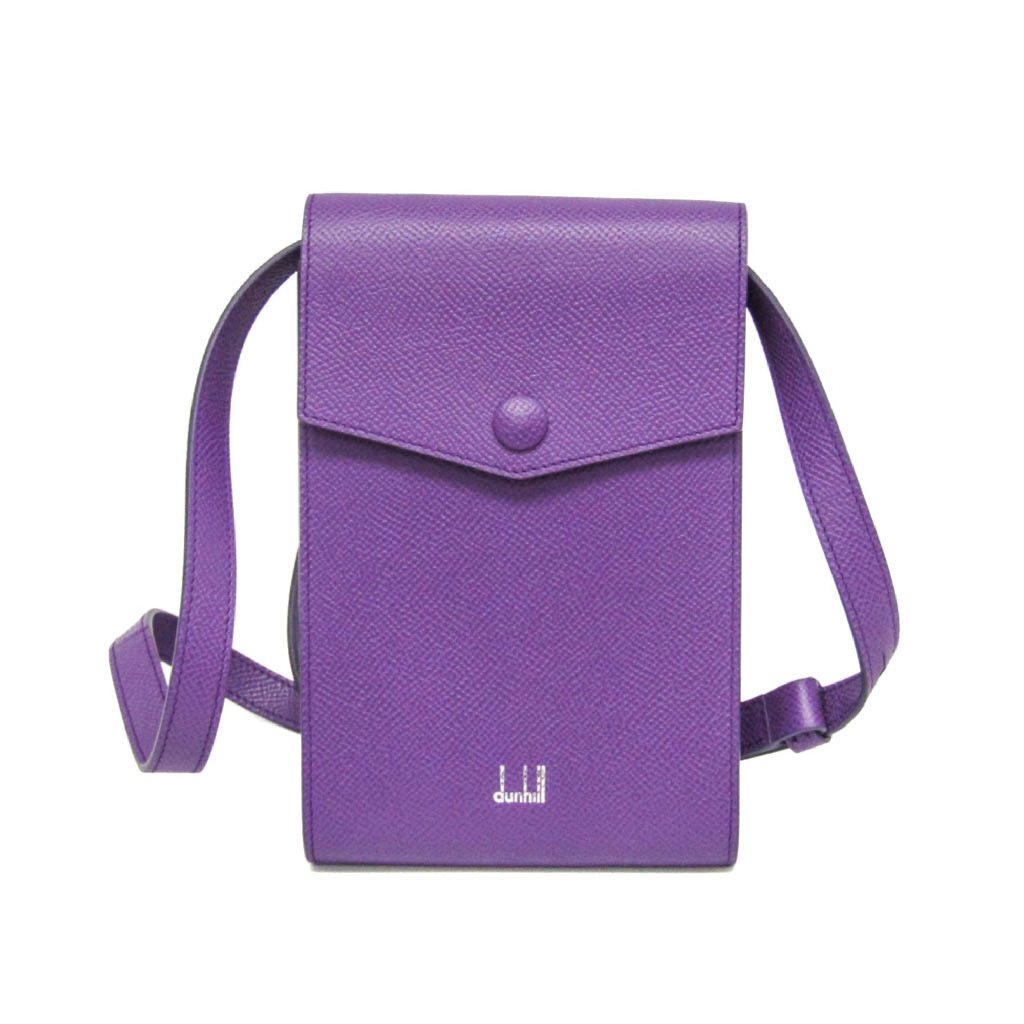 ダンヒル(Dunhill) カドガン ミニショルダーポーチ レディース,メンズ レザー ポーチ,ショルダーバッグ パープル【中古】|eLady