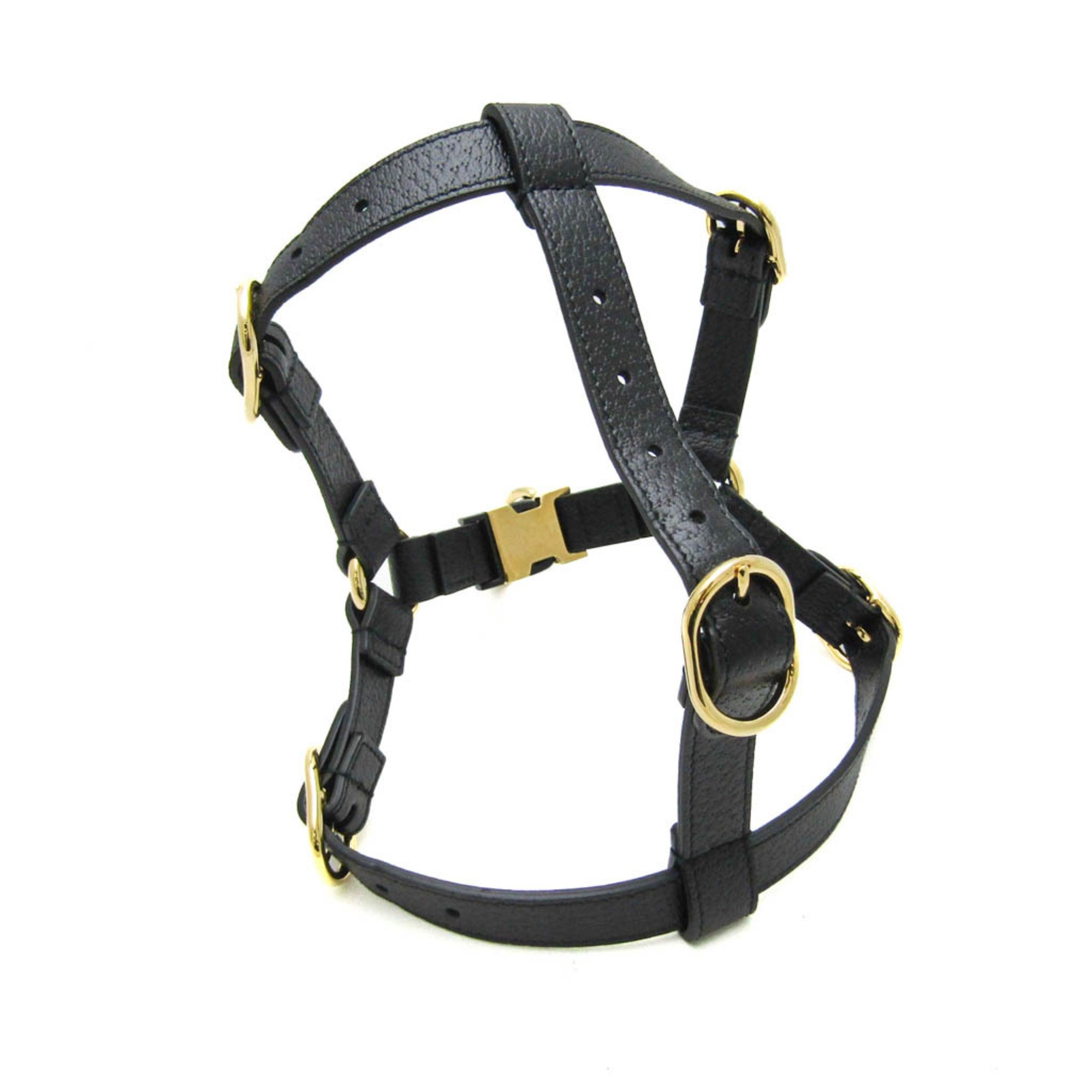 グッチ(Gucci) インターロッキングG 692963 犬 胴輪 レザー ブラック【中古】｜eLady