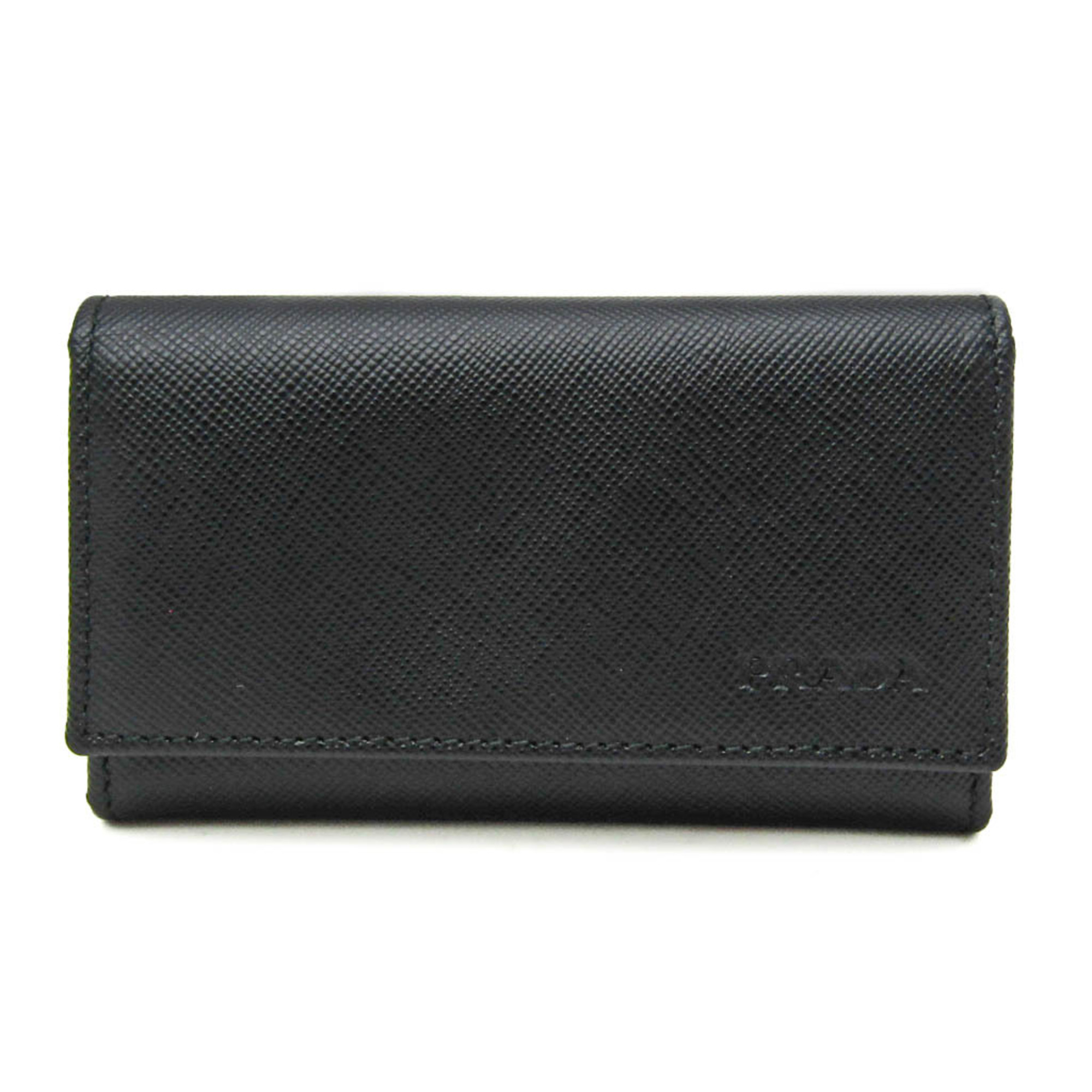 プラダ(Prada) サフィアーノ 2M0025 メンズ,レディース レザー キーケース ブラック【中古】