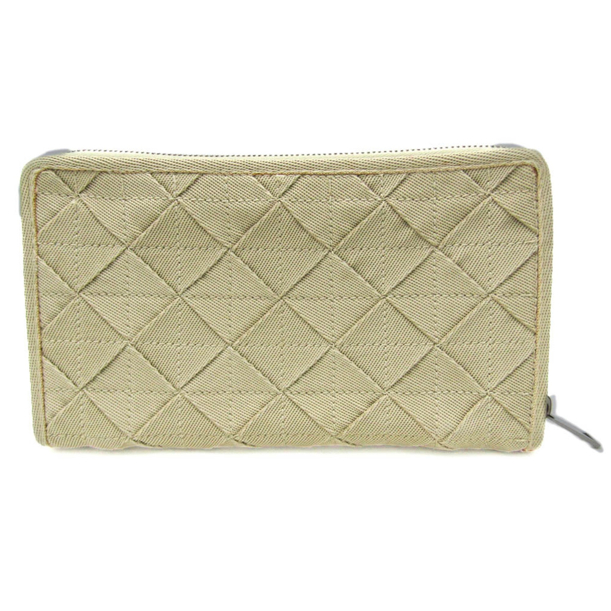 ボッテガ・ヴェネタ(Bottega Veneta) ライトウェビング 657356V0P メンズ ポリプロピレン,レザー 長財布(二つ折り) ベージュ【中古】|eLady